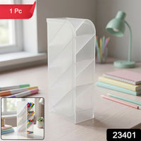 Desk Organizer – 4 Compartments in Clear Plastic for Office Supplies Your Brand