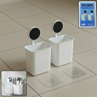 Wall Mounted Toothbrush Holder – Easy Adhesive Installation (2 Pc) Your Brand