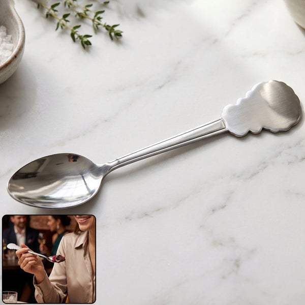 Stainless Steel Dinner Spoon Ð Elegant Carved Handle for Daily Use