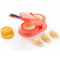 Overview of the compact 2-in-1 dumpling maker tool.