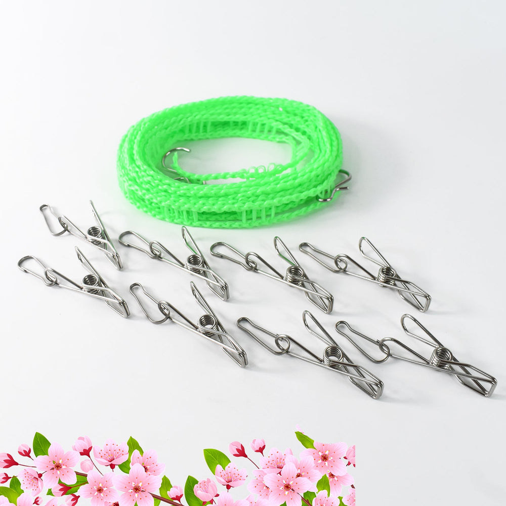 Stainless Steel Clothes Pegs - Durable Laundry Clips with Rope - product image