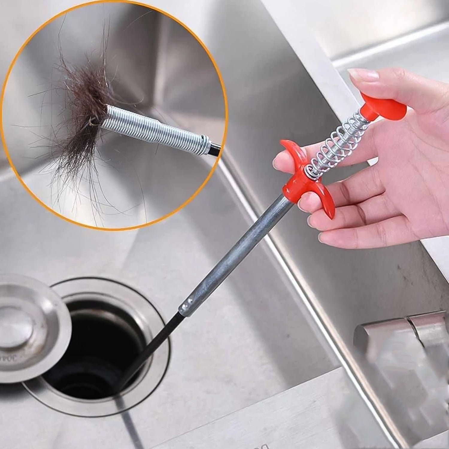 Flexible sink cleaning hook