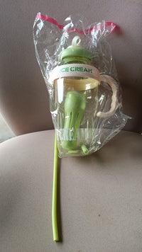  1300ML cute ice cream water bottle with straw and fruit infuser main image