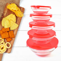 Glass Bowl Set Kitchen Storage Organizer Solution Storage