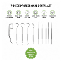 Detailed view of the reusable stainless steel floss pick, showcasing its design.