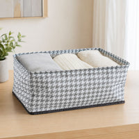 Foldable storage box for clothes and toys in stylish fabric