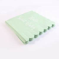 Hello Sweet Baby Party Paper Napkins – Soft Mint Green 24 Pc Your Brand