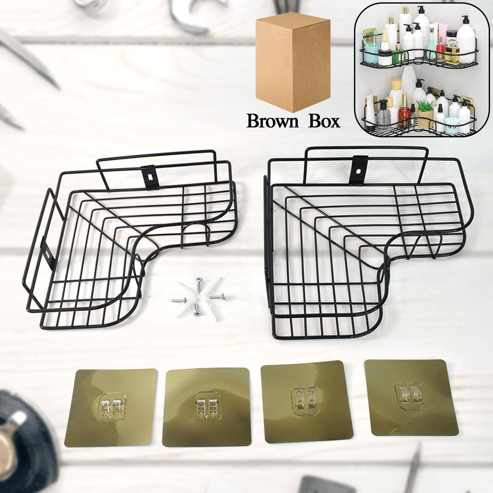 Metal Shower Shelf 2-Pack – Rustproof No-Drill Corner Organizer Your Brand