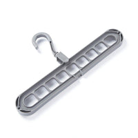 The durable plastic hanger demonstrating its 360-degree rotating hook for versatile use.
