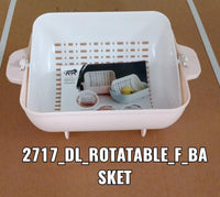 Detailed view of the plastic rotatable strainer's durable construction.