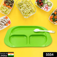 3-Compartment Food Plate Kitchen Storage Organizer Solution Storage