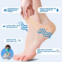 Close-up of the ergonomic design details of the silicone heel sock.