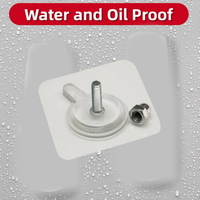 Pack of four no-drill adhesive wall screw hooks, ideal for home and office organization.