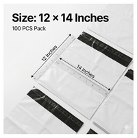 Single FERVENT tamper proof courier bag, 12x14 inches, unfolded to show its size.