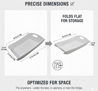 Isolated view of the unfolded serving tray, emphasizing its sturdy and reliable design.