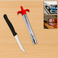 Stainless Steel Gas Lighter & Knife Set Kitchen Storage Organizer Solution