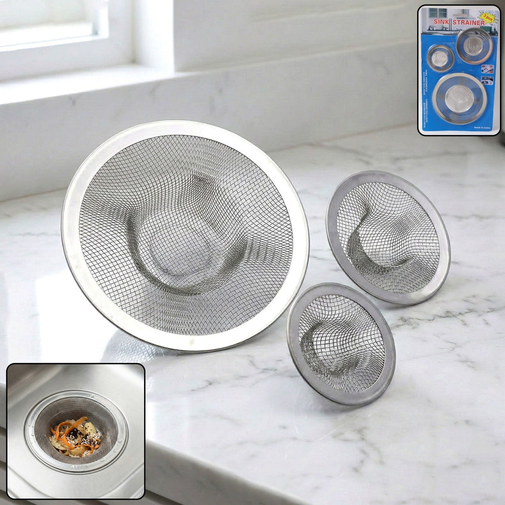Stainless Steel Sink Drain Strainer Set Bathroom Organizer Storage Solution