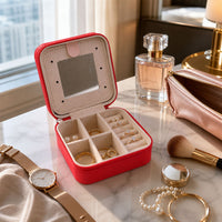 Mini Jewelry Organizer Box with Mirror Ð Portable Travel Cas Kitchen Storage