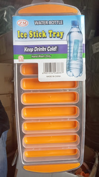 Stack of colorful silicone ice stick trays for convenient storage.