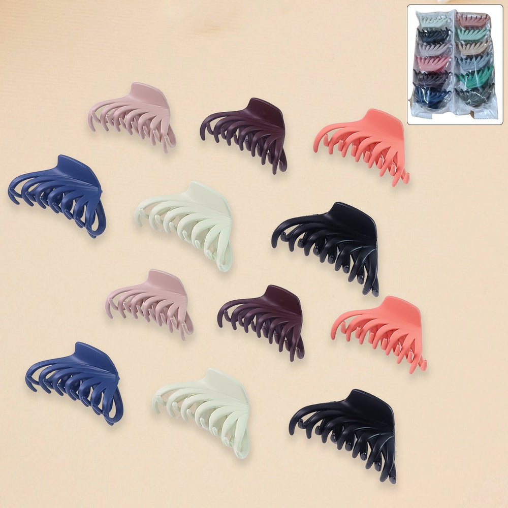 Hair Claw Clips Set - Matte Finish & Strong Grip, 12 Pieces - product image