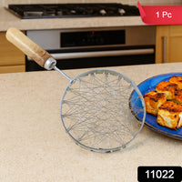 Wire skimmer kitchen tool with fine stainless steel mesh