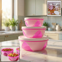 Plastic Storage Containers Set of 3 Kitchen Storage Organizer Solution