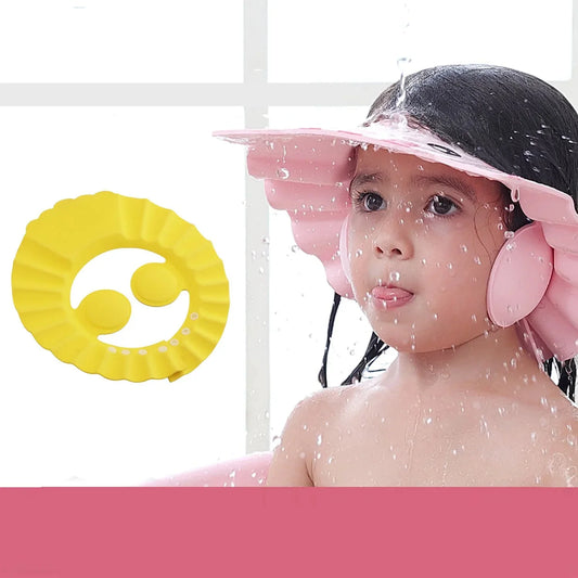 Adjustable baby shower cap for bath time