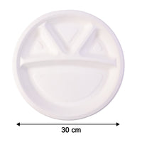 Dimension details of 4 compartment multi-section disposable food plate