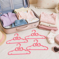 Kids Plastic Clothes Hangers Set of 4 Cute Bow Design Baby Wardrobe (4 Pc Set) Your Brand