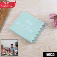 Hello Sweet Baby Party Paper Napkins – Soft Mint Green 24 Pc Your Brand
