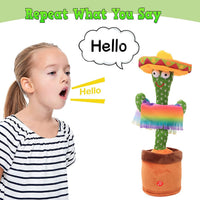 Adorable talking cactus toy with vibrant green color and engaging sound effects.