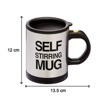 The Indo Glow Self Stirring Mug standing on a table, a convenient solution for instant drinks.