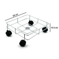 Modern stainless steel oil stand enhancing kitchen organization and tidiness.