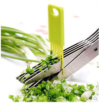 5-Blade Herb Scissors Kitchen Storage Organizer Solution Storage