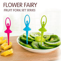 The vibrant food grade ABS forks stored in the charming dancing doll stand.