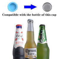 Variety of vibrant silicone soda bottle seals arranged together.