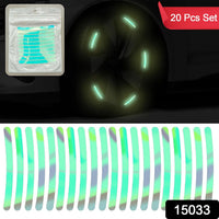 Reflective car wheel hub stickers providing a subtle glow on a vehicle.