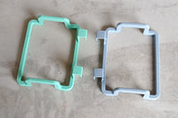 Versatile holder for plastic garbage bags, ready for use.