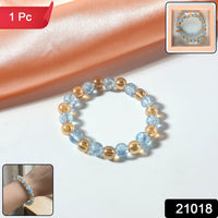 Dual-Tone Crystal Beaded Stretch Bracelet Home Organization Storage Solution