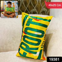 Close-up of kids pillow with soft plush fabric and cartoon design