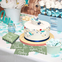 Hello Sweet Baby Party Paper Napkins – Soft Mint Green 24 Pc Your Brand