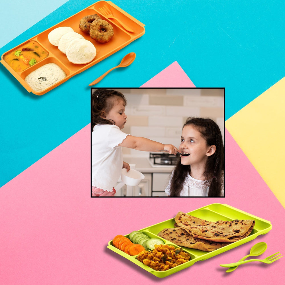 4-Compartment Plate Home Organization Storage Solution Storage