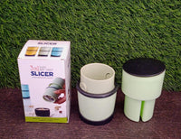 Collection of multicolor grinder and slicer kitchen tools.