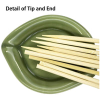 Close-up of 25 cm bamboo BBQ skewers showcasing their smooth, natural texture.