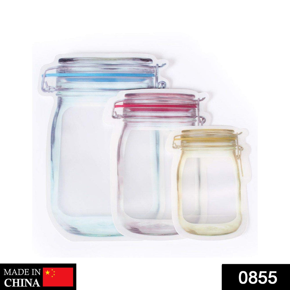 Jar-Shaped Stand-Up Pouch (3-Pack) Kitchen Storage Organizer Solution