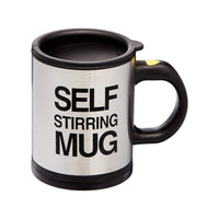 A person enjoying a perfectly mixed beverage from the portable Self Stirring Mug at their desk.