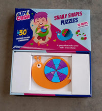 Retail box packaging of the Snail Puzzle for Kids, highlighting its STEM benefits.