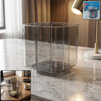 Desk Organizer – 360° Rotating Acrylic Pen Stand for Workspace Your Brand