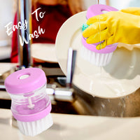 Wash Basin Brush with Soap Dispenser – Efficient Multicolor Cleaner | VelvetBubbles Your Brand