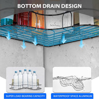 Metal Shower Shelf 2-Pack – Rustproof No-Drill Corner Organizer Your Brand